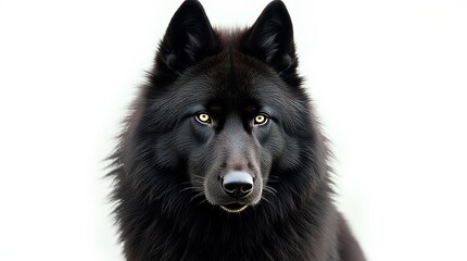 Fototapeta premium Detailed Close-up Portrait of a Black Wolf