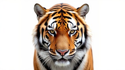 Fototapeta premium Close-up Portrait of a Tiger on White Background