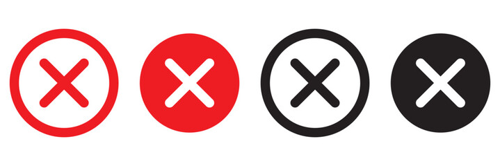 check mark icon button set. check box icon with right and wrong buttons and yes or no checkmark icons in green tick box and red cross. vector illustration