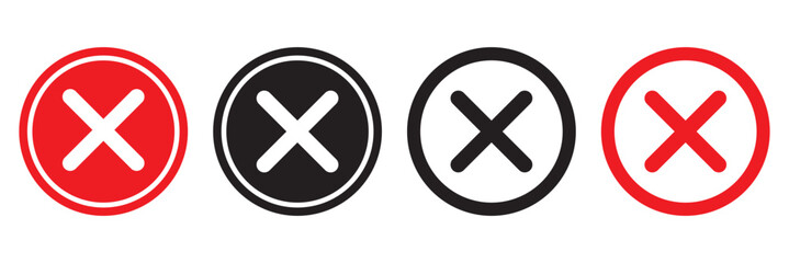 check mark icon button set. check box icon with right and wrong buttons and yes or no checkmark icons in green tick box and red cross. vector illustration