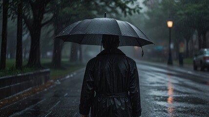 person with umbrella , AI Generated.