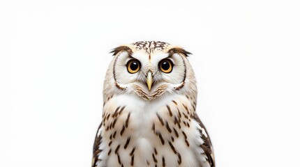 Obraz premium Partial Portrait of an Owl on White Background