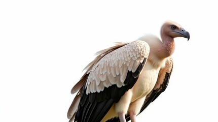 Vulture Portrait on White Background