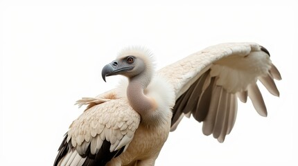 Fototapeta premium Vulture Portrait on White Background