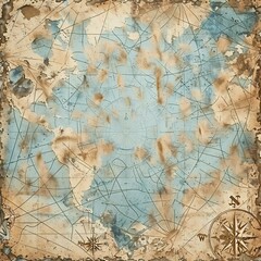 Vintagestyle map nautical theme featuring compass rose worn sepia tones evoking sense adventure exploration