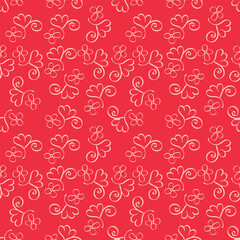 Cute hand drawn floral seamless pattern background