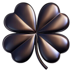 PNG A glossy, four-leaf clover symbolizing luck and good fortune.