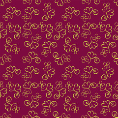 Cute hand drawn floral seamless pattern background