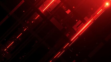 Fototapeta premium Abstract black and red geometric background. Generative Ai.