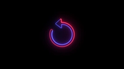Neon glowing refresh button with retry animation and dynamic lighting effect. Try again concept.