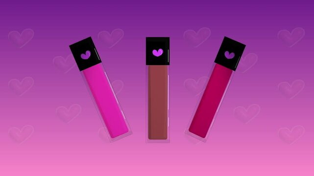 set of lipsticks animation