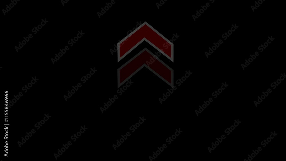 Poster upward swipe arrow animation with red pointing arrow icon on black background.