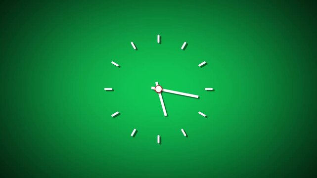 Abstract minimalist analog clock icon animation with ticking hands.