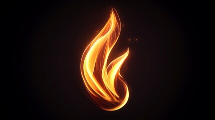 Design a stylized flame with sharp, dynamic lines and smooth gradients