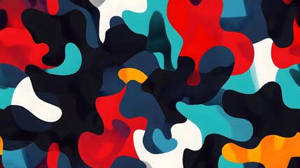 Abstract Colorful Fluid Shapes Modern Art Design Background