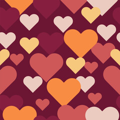 Print Hearts Seamless Pattern With Red Hearts for valentines day  The hearts are of different sizes and colors very romantic pattern .
