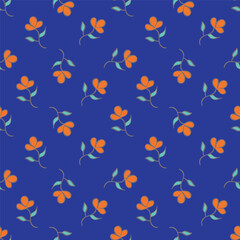 Cute hand drawn floral seamless pattern background