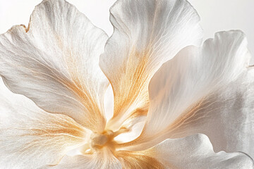 Background with silver and golden flower petals, macro detail	