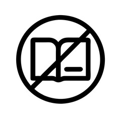 forbidden sign with book icon design
