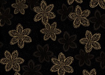 Elegant glowing golden flower with radiant lines on a black abstract background, featuring a luxurious and exotic design. Perfect for decorative projects, minimalistic themes, and grunge-inspired aest