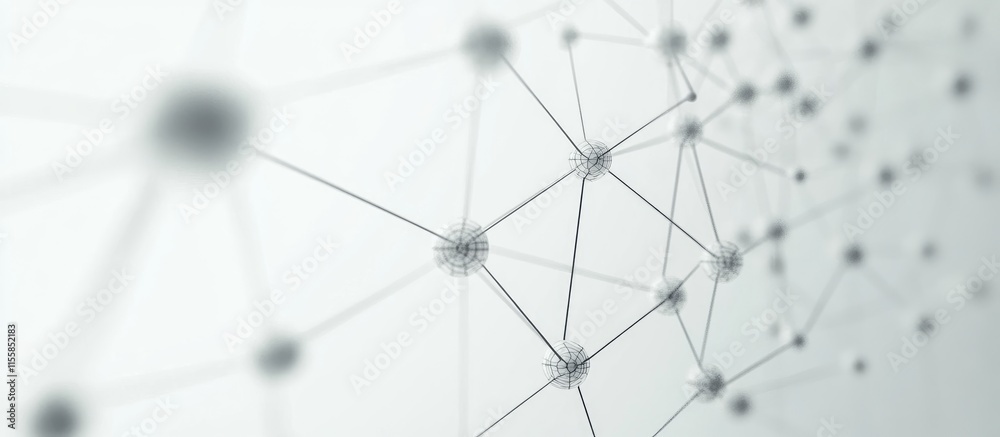 Poster abstract representation of dna molecule with scientific connections and empty space for text and dat