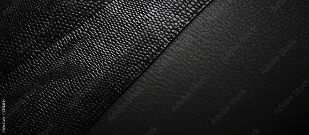 Poster black faux leather texture with cobra snake pattern and blank space for custom text or branding elem