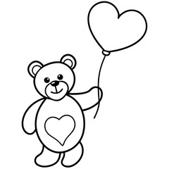 teddy bear with heart balloon