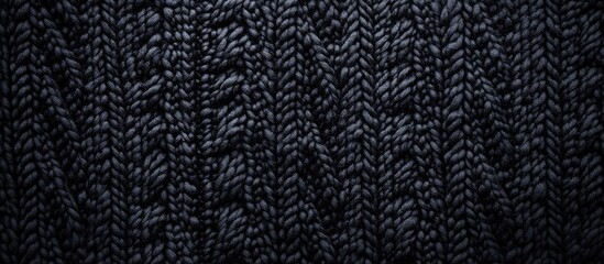 Textured Black Knitting Background with Intricate Patterns and Minimal Space for Custom Text or Graphic Elements