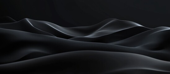 Black desert landscape featuring smooth sand dunes against a dark background ideal for copy space and textual content placement.