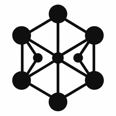 Network Node Silhouette Vector Art