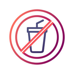 forbidden sign with beverage icon design
