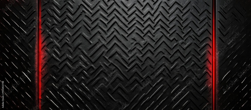 Fototapete textured black metal background with red accents featuring spacious area for text or graphics in a m