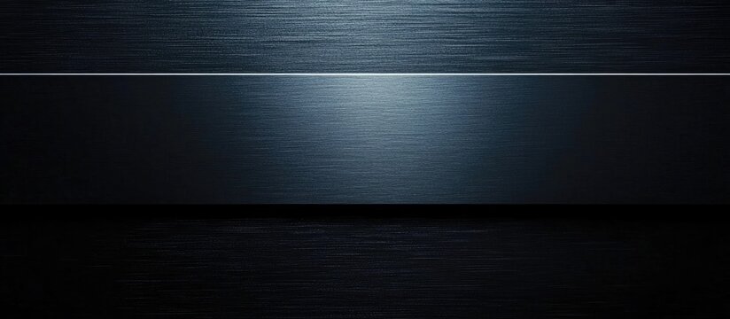 Dark metallic steel texture with brushed finish and horizontal lines, ideal for backgrounds and empty space for text insertion.