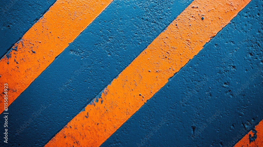 Poster blue textured surface with diagonal orange lines and ample empty space for your creative text or gra