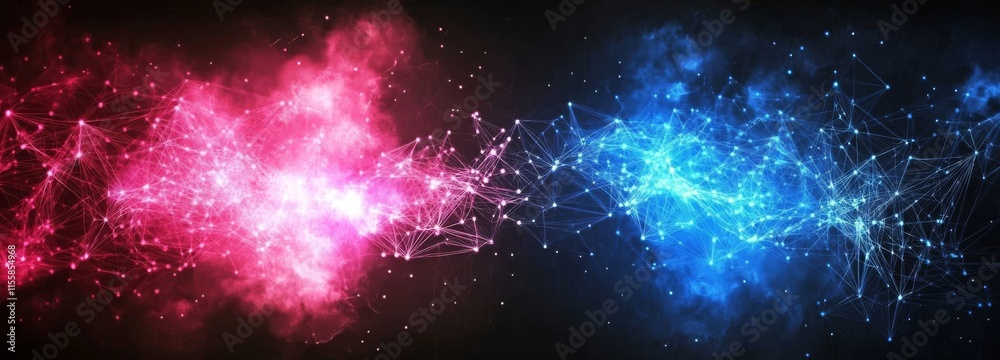 Poster abstract digital connection dots and lines. technology background. network connection structure. ple