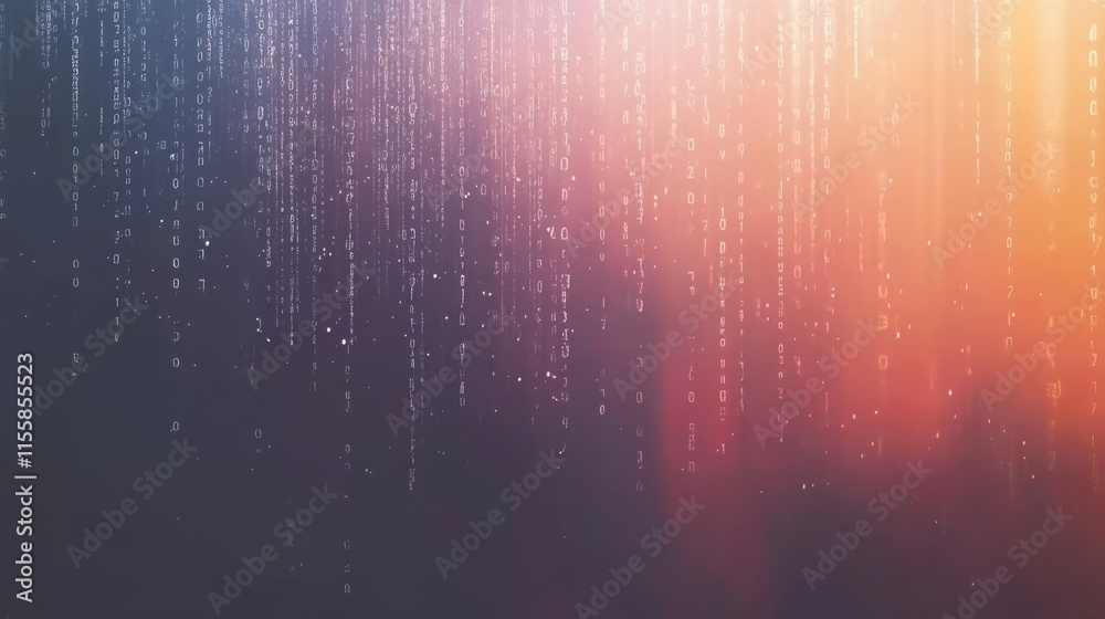 Fototapete block chain concept. futuristic information technology involving big data and binary code, showcasin