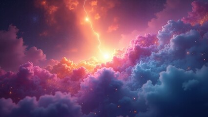 Fototapeta premium Cosmic Lightning Clouds