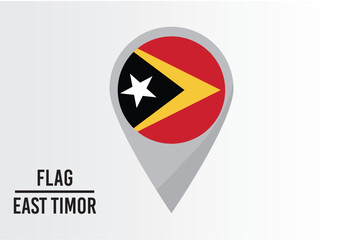 East Tımor Flag on Location Pin. vector illustration