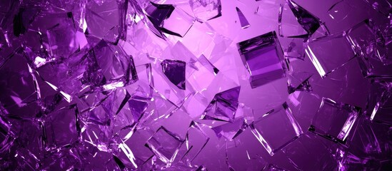Violet shattered glass abstract background conveying energy speed and innovation with ample space for your text or design elements