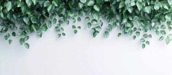 3D Illustration of Lush Green Leaves on White Background with Blank Space for Text Ideal for Nature and Wellness Themes