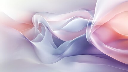Obraz premium Abstract flowing shapes in soft colors create a serene and tranquil visual experience.