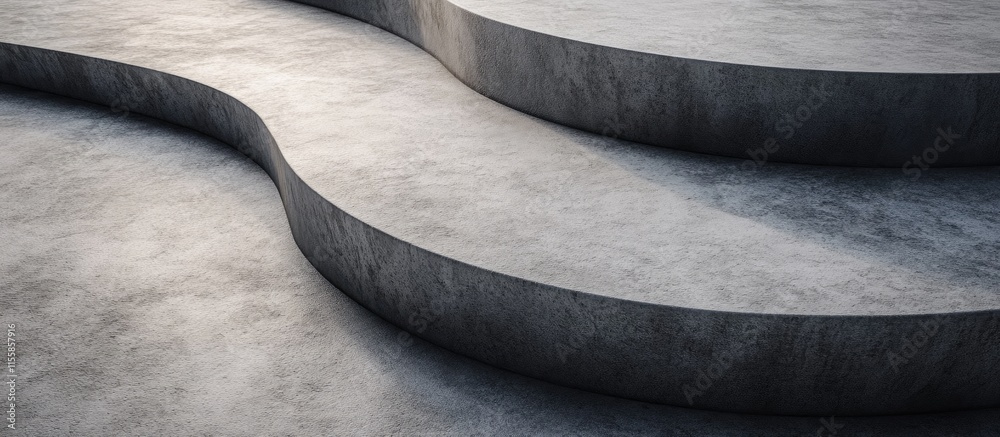 Poster abstract curved concrete surface with text space for creative designs and modern architecture backgr