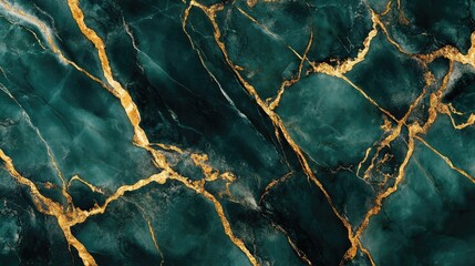 Aesthetic green marble texture with golden veins elegant background for minimalist design and text placement luxury decor concept