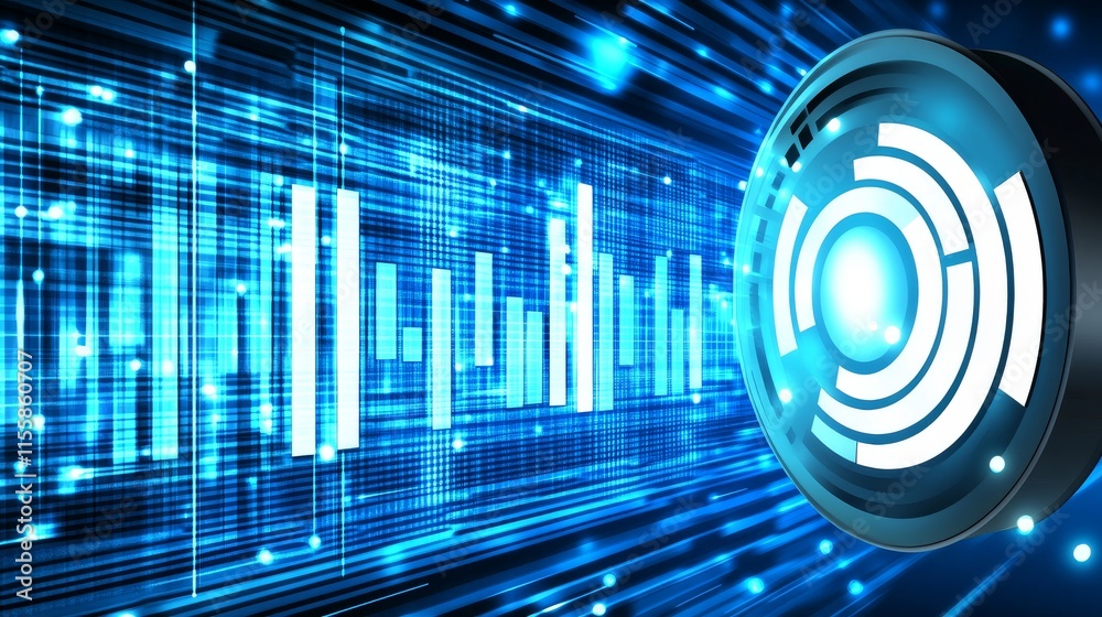 Poster background featuring data technology. an abstract background. dots and lines interconnected on a dar