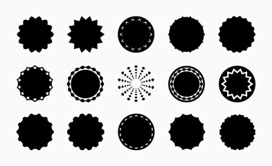 Set of round shapes. Frame. Text box. Pattern