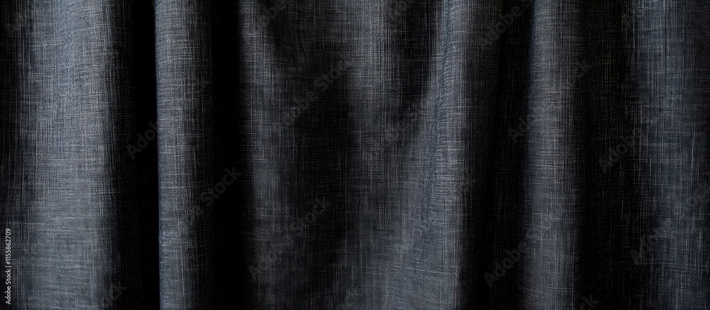 Poster black fabric and curtain texture with blank space for customizable text and design elements in elega