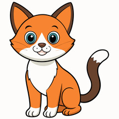 Obraz premium cute cat cartoon vector illustration