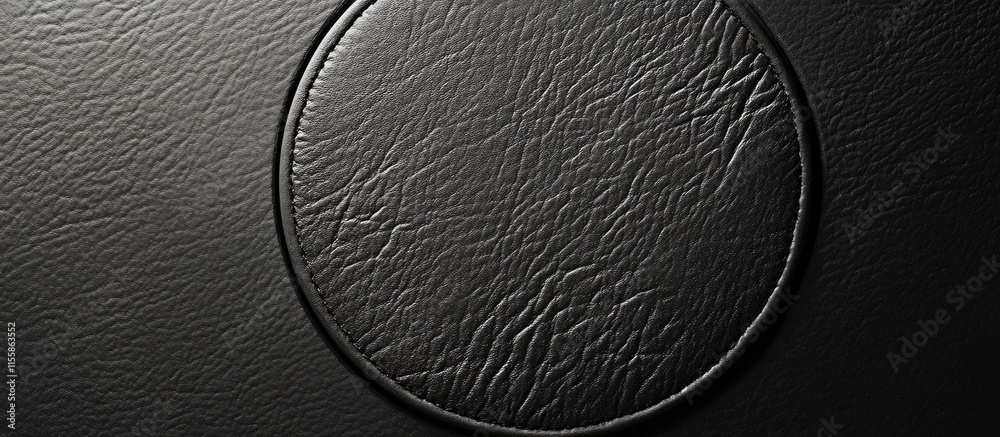 Poster black leather texture with circular accent providing empty space for text or branding applications i