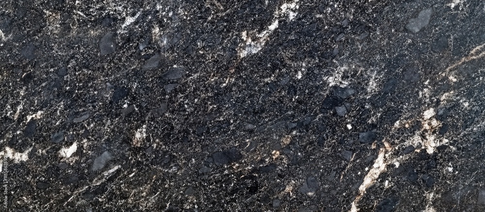 Poster black granite texture with intricate grain patterns in abstract design providing ample empty space f