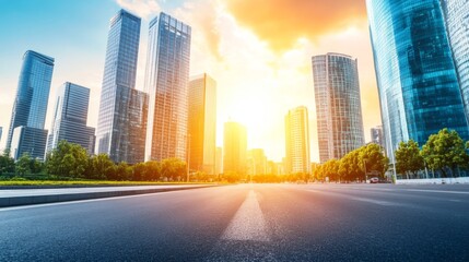 Obraz premium Bustling Cityscape with Panoramic Daytime View